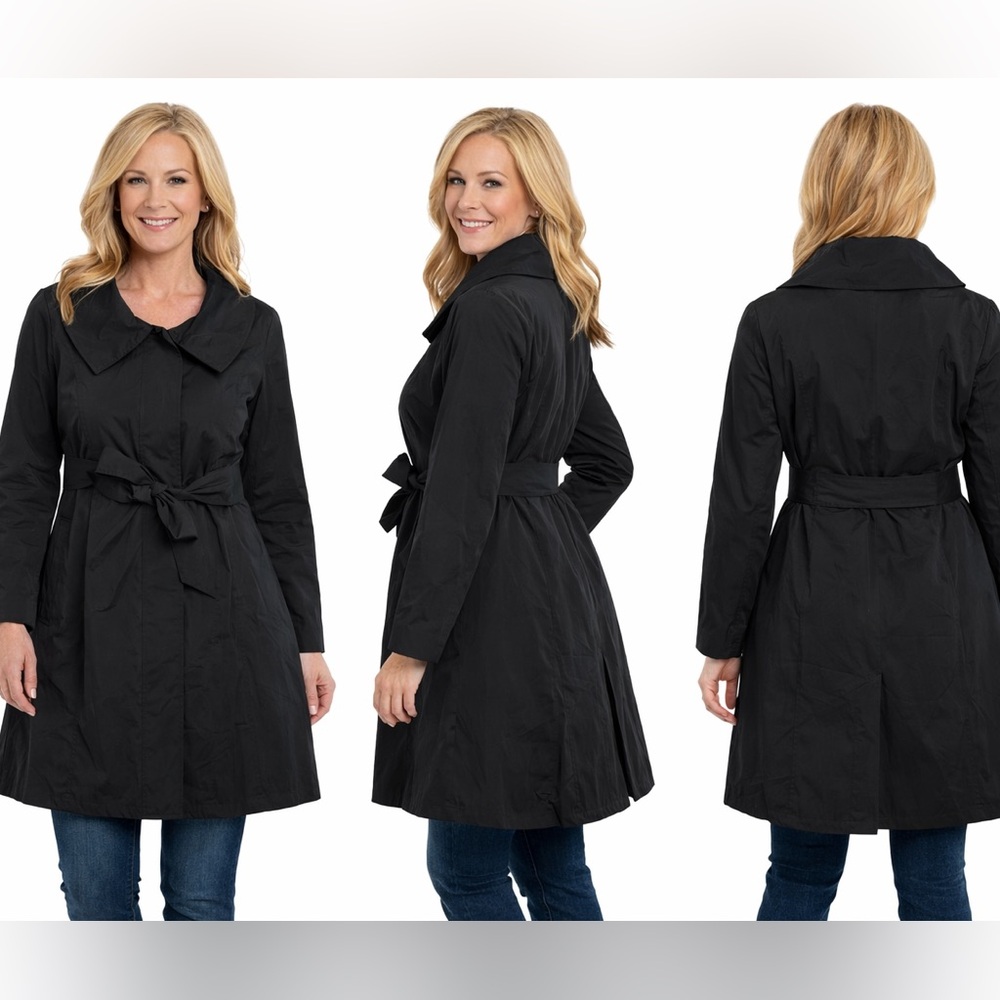 ✨ Simply Vera Vera Wang Black Tie-Waist Coat – Size Large